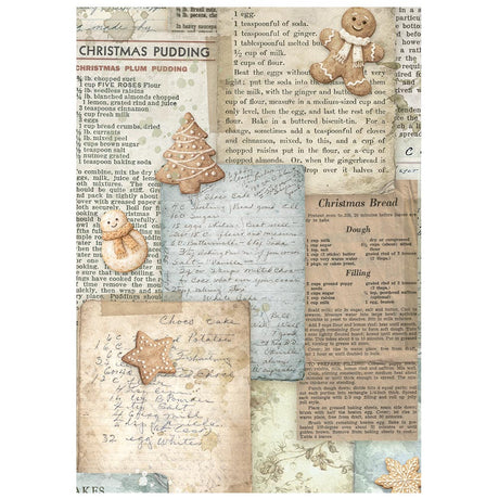 Stamperia White Christmas A6 Rice Paper Backgrounds Selection, 8 Pieces by Cristina Radovan - DFSAK6059