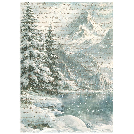 Stamperia White Christmas A6 Rice Paper Backgrounds Selection, 8 Pieces by Cristina Radovan - DFSAK6059