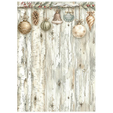 Stamperia White Christmas A6 Rice Paper Backgrounds Selection, 8 Pieces by Cristina Radovan - DFSAK6059