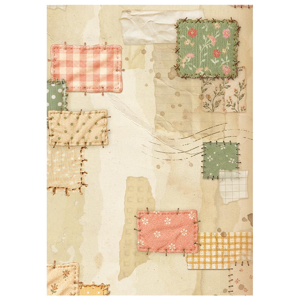 Stamperia Cozy Family A6 Rice Paper Backgrounds Selection (8pcs) - DFSAK6063