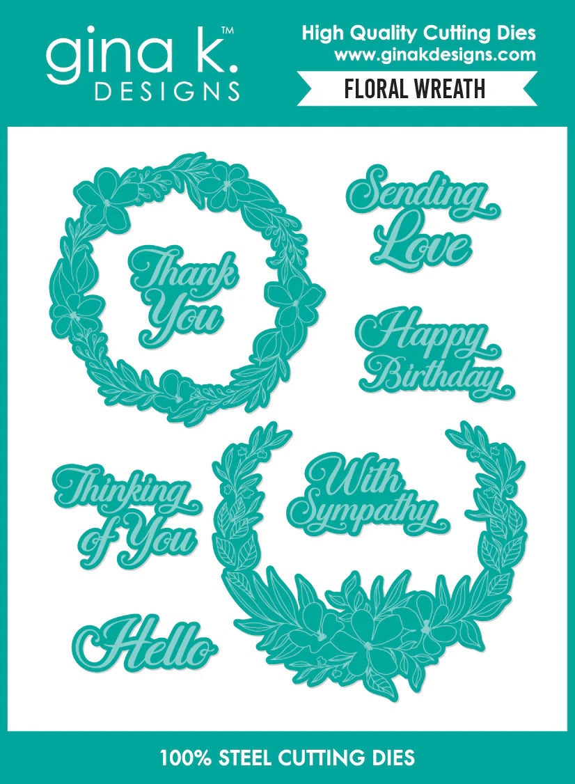 Gina K Designs Bundle - Floral Wreath Stamp & Die
