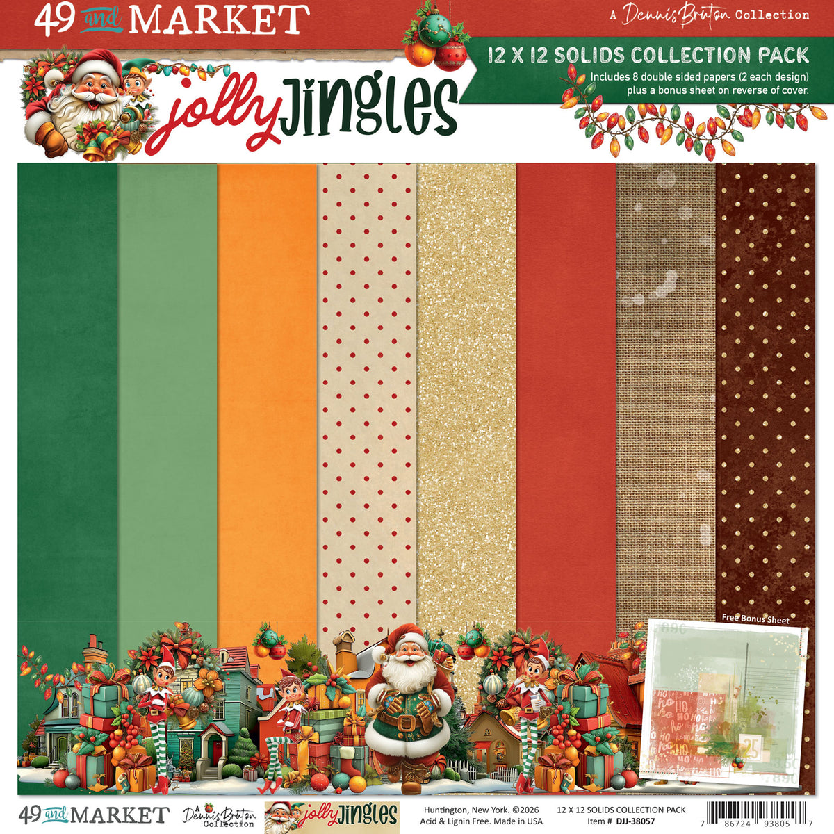 49 & Market Jolly Jingles 12x12 Solids Collection Pack - DJJ-38057