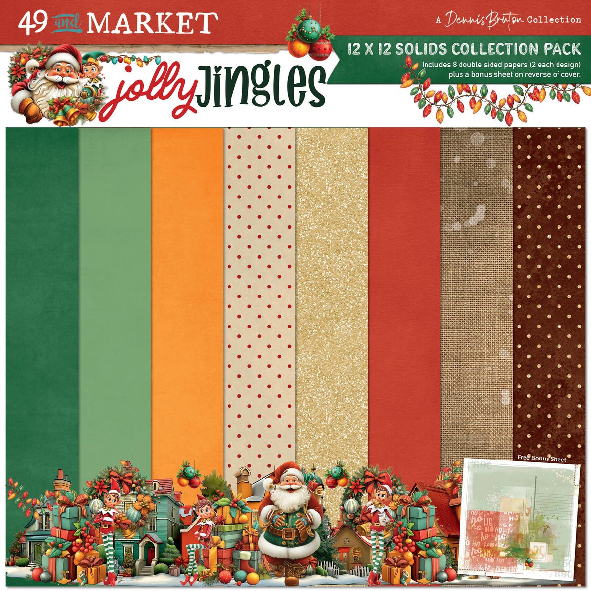 49 & Market Jolly Jingles 12x12 Solids Collection Pack - DJJ-38057