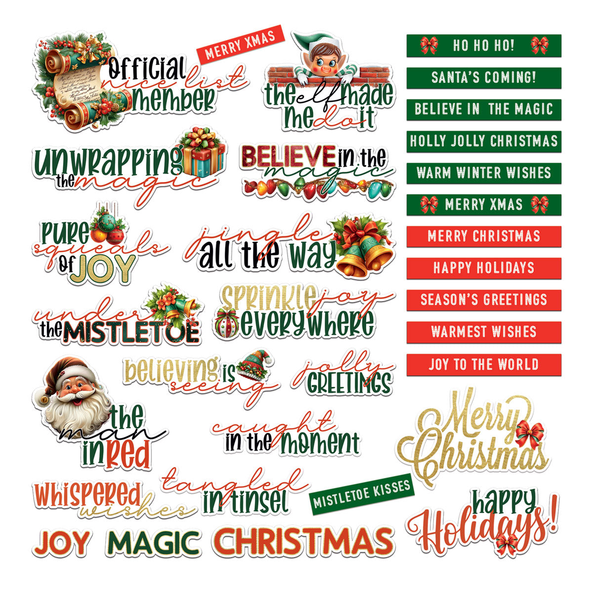49 & Market Jolly Jingles Chipboard Set - DJJ-38231