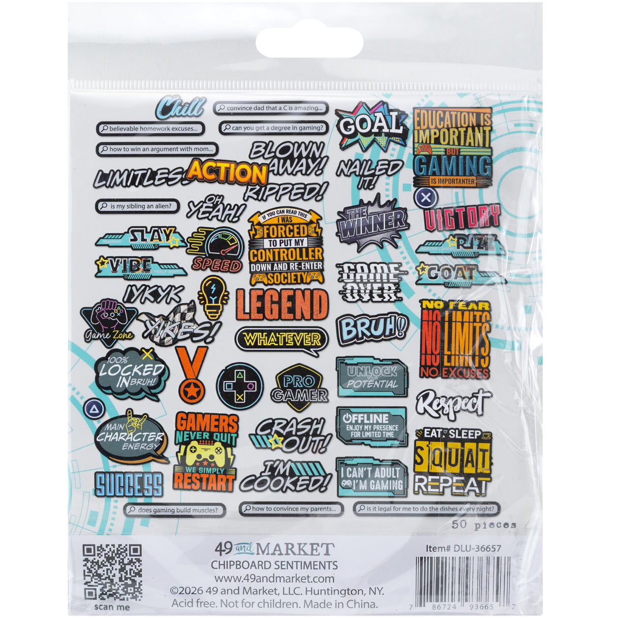 49 & Market Level Up Chipboard Set - DLU-36657