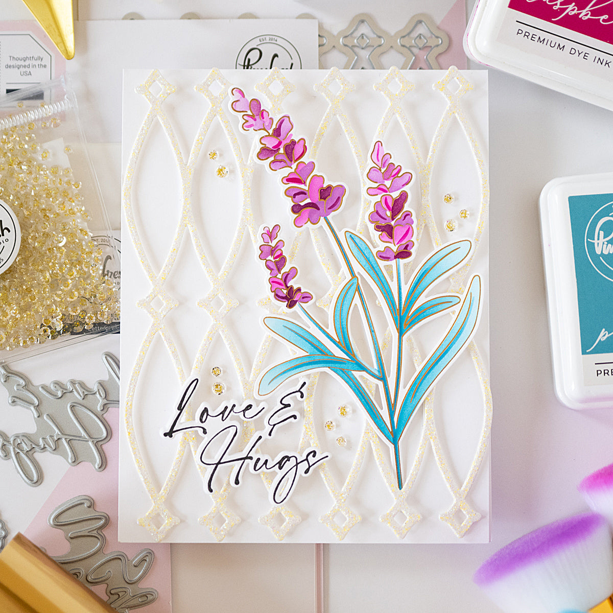 Pinkfresh Studio Interlaced Diamonds press plate/die Bundle