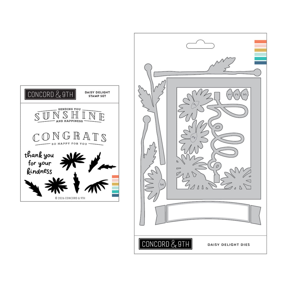 Concord & 9th Daisy Delight Stamp Set (4 x 4) & Die Bundle