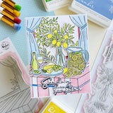 Pinkfresh Studio Citrus Still Life Stamp / Die / Stencil Bundle