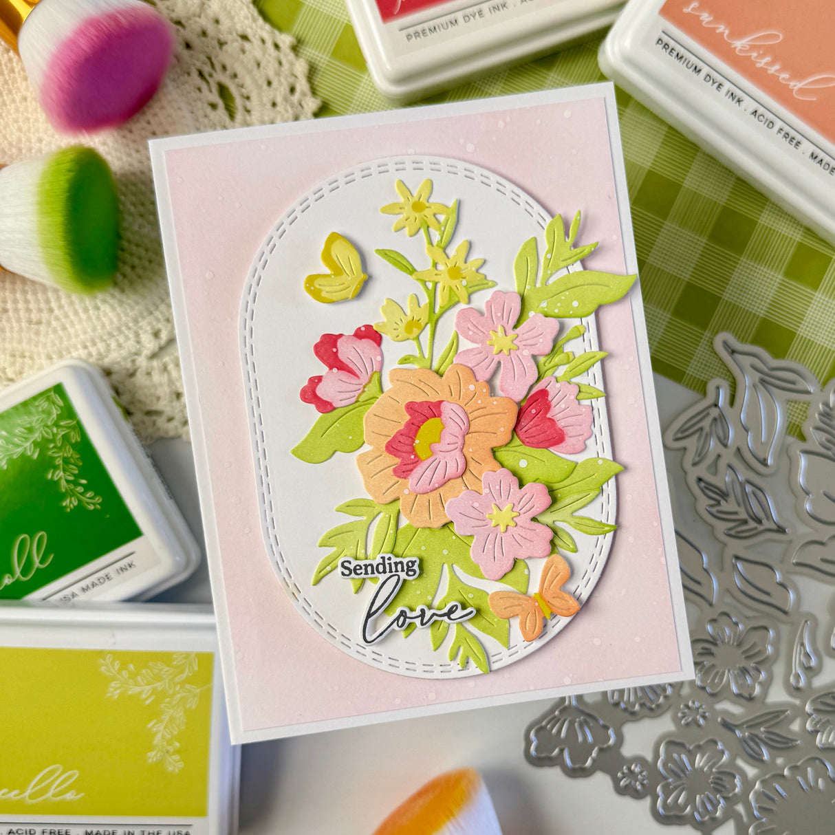 Pinkfresh Studio Floral Daydream stamp, Die and Stencil Bundle