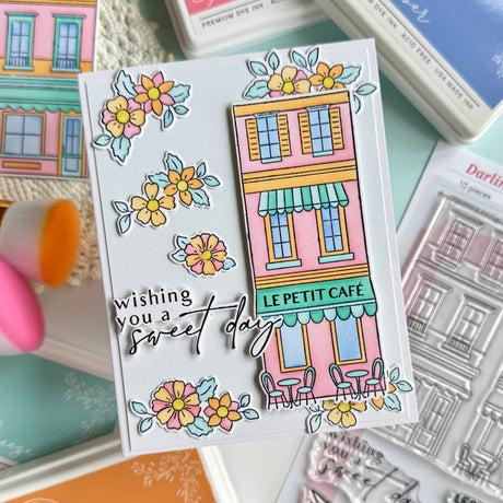 Pinkfresh Studio Darling District Stamp, Die & Stencil Bundle