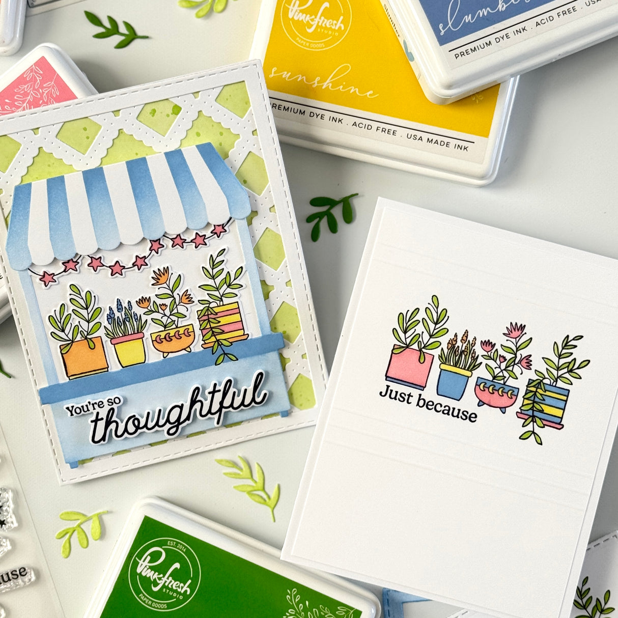 Pinkfresh Studio Flower Market stencil & Die Bundle