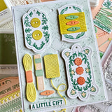 Pinkfresh Studio The Stitch Edit: Thread Spool Floral die / Stamp / stencil Bundle