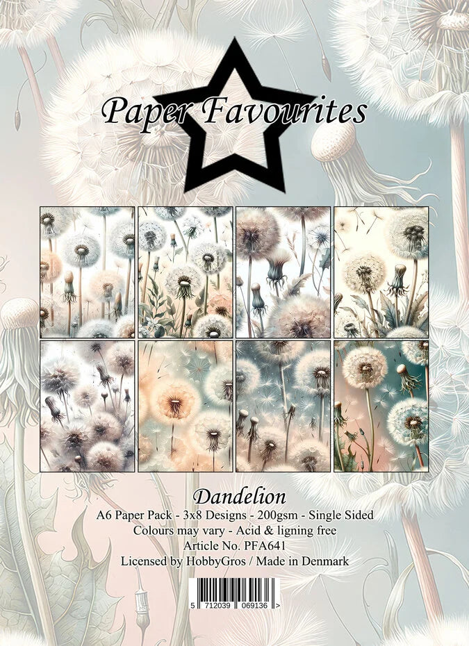 Paper Favourites Dandelion A6 Paper Pack - PFA641