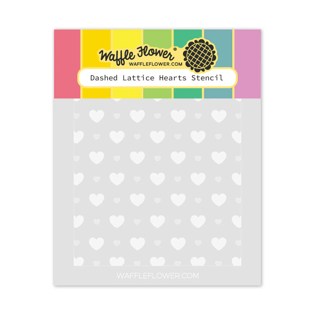 Waffle Flower Craft Dashed Lattice Hearts Stencil