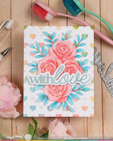 Waffle Flower Craft Dashed Lattice Hearts Stencil