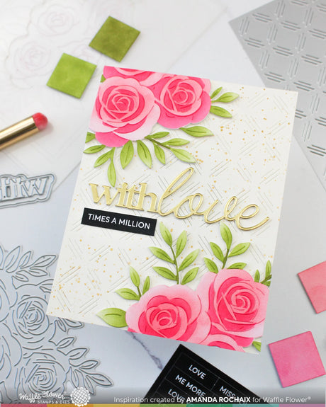 Waffle Flower Craft Dashed Lattice Texture Die