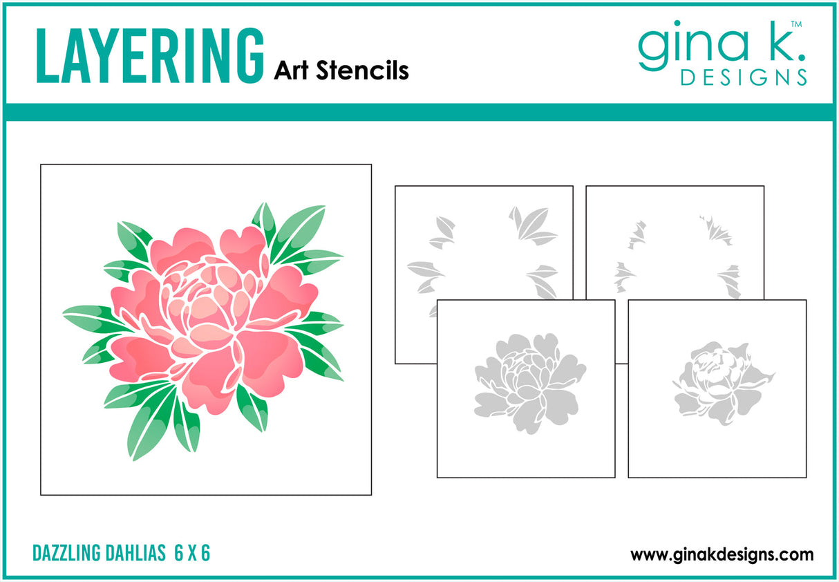 Gina K Designs STENCIL- Dazzling Dahlia