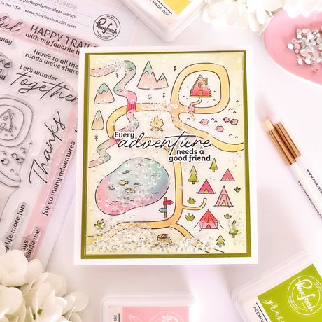 Pinkfresh Studio Woodland Trails Stamp/ Die/ Stencil Bundle