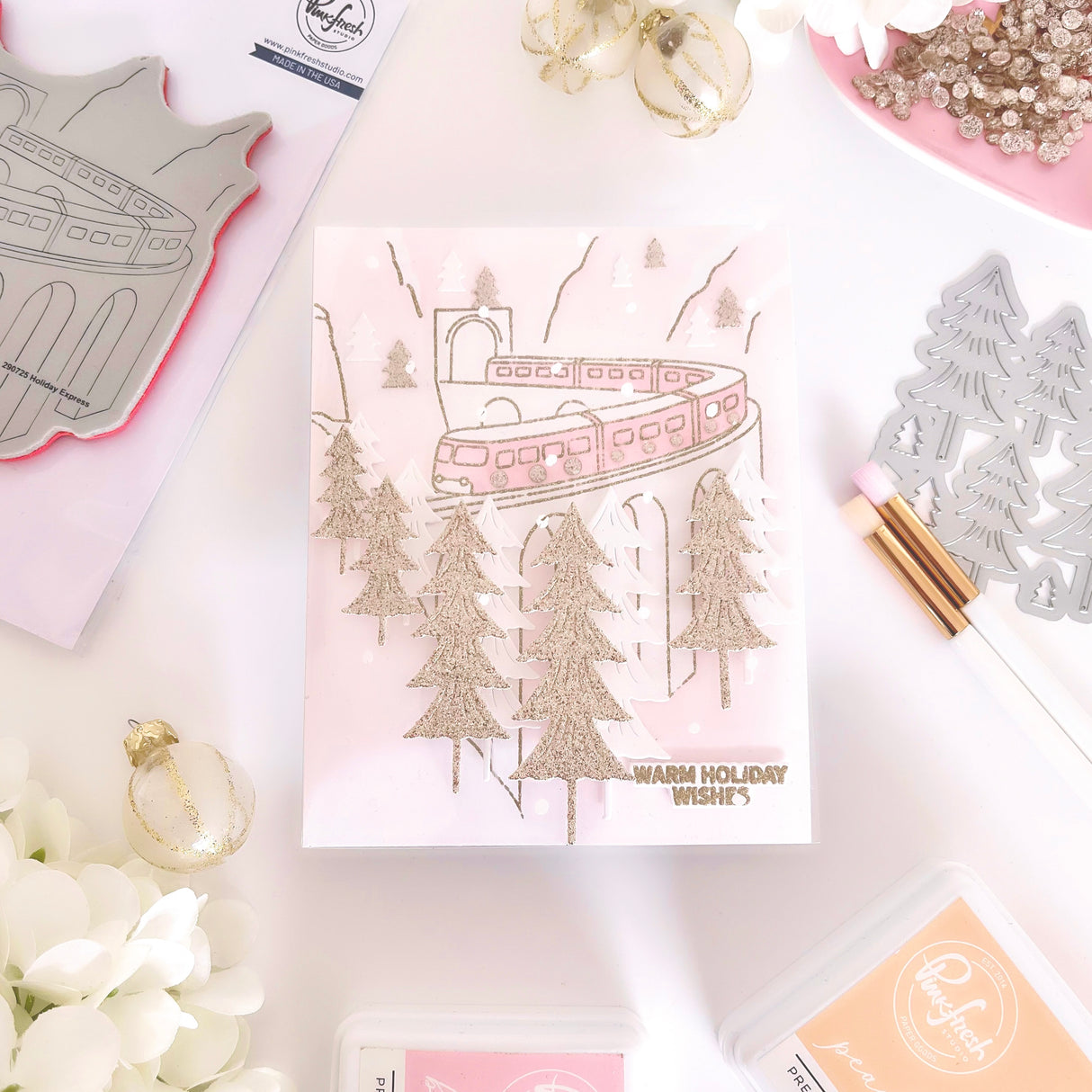 Pinkfresh Studio Holiday Express press plate