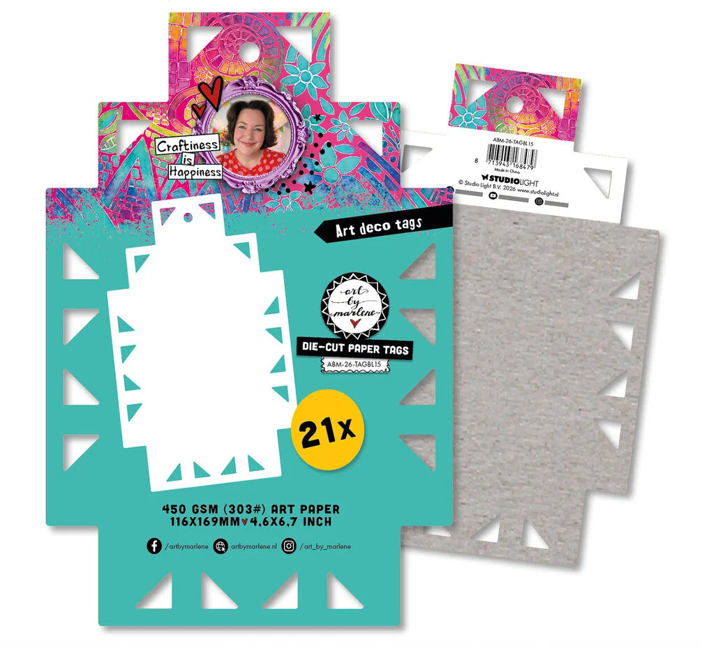 Studio Light Art By Marlene Die-Cut Paper Tags Art Deco Tags - ABM-26-TAGBL15