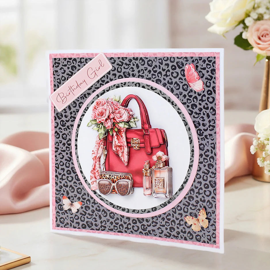 Katy Sue Designs Die Cut Decoupage - Blush & Bloom Beauty Bag (pack of 3)