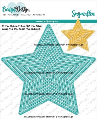 CarlijnDesign Dies Outline Stars (CDSN-0182)