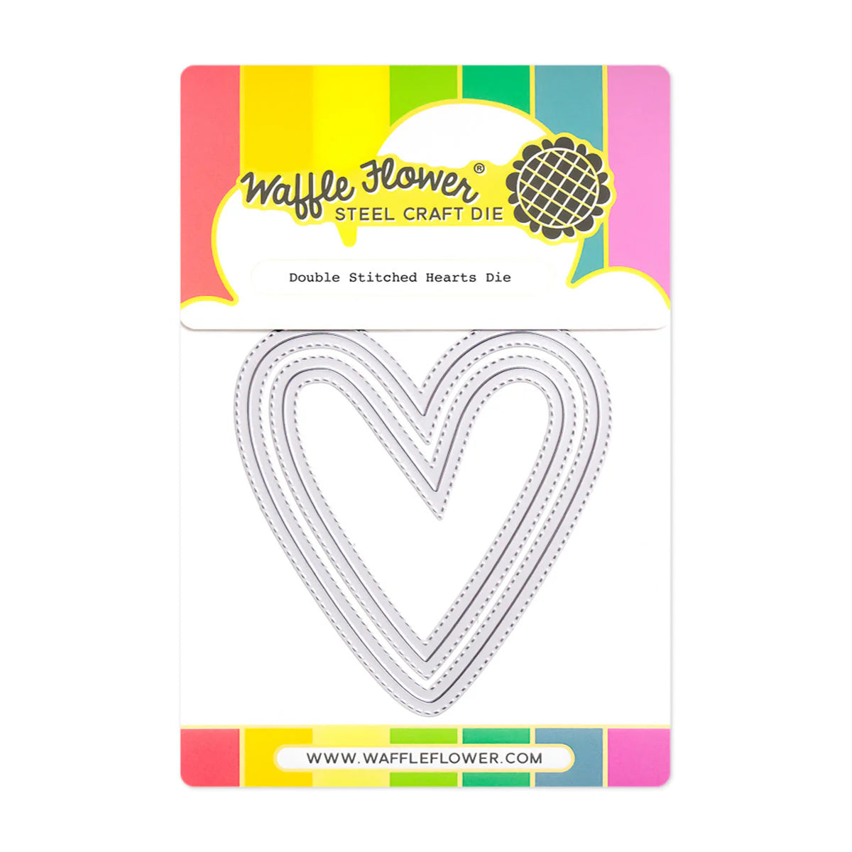 Waffle Flower Craft Double Stitched Hearts Die