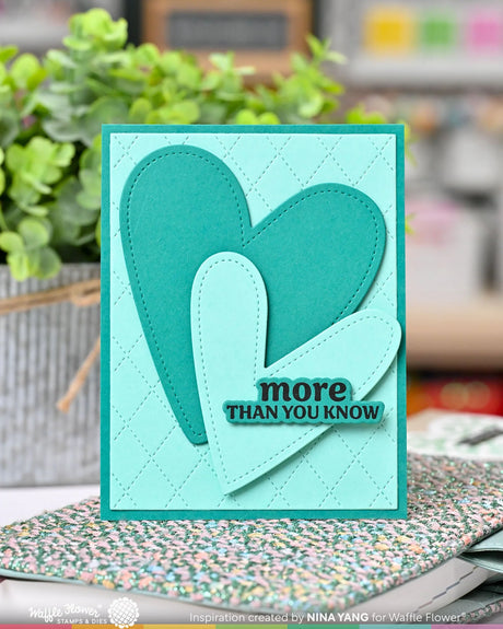 Waffle Flower Craft Double Stitched Hearts Die