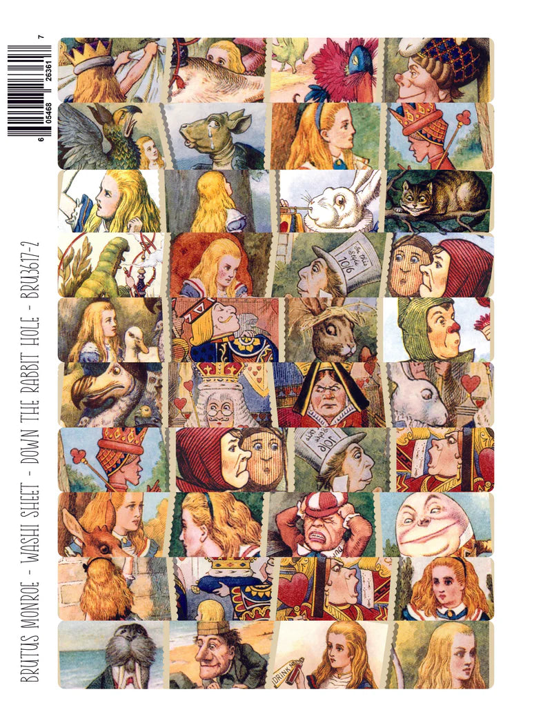 Brutus Monroe Down the Rabbit Hole Washi Sheet