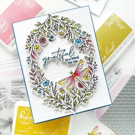 Pinkfresh Studio Dragonfly Dreams stencil stamp and die