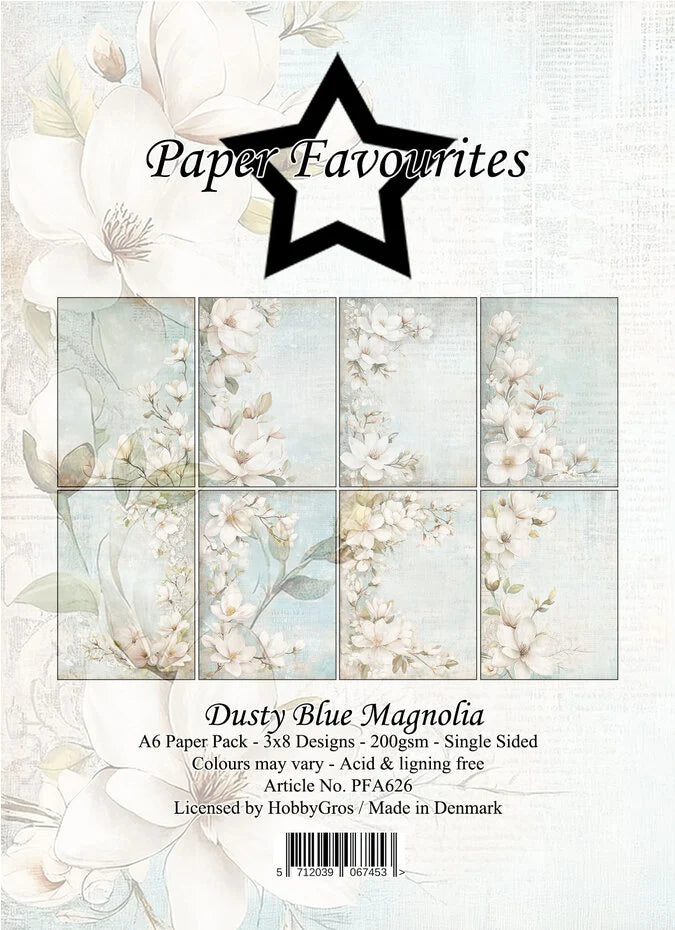Paper Favourites Dusty Blue Magnolia A6 Paper Pack (PFA626)