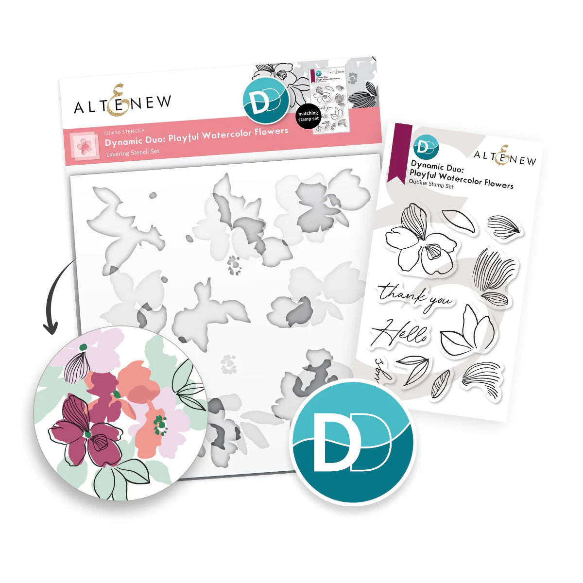 Altenew Dynamic Duo: Playful Watercolor Flowers