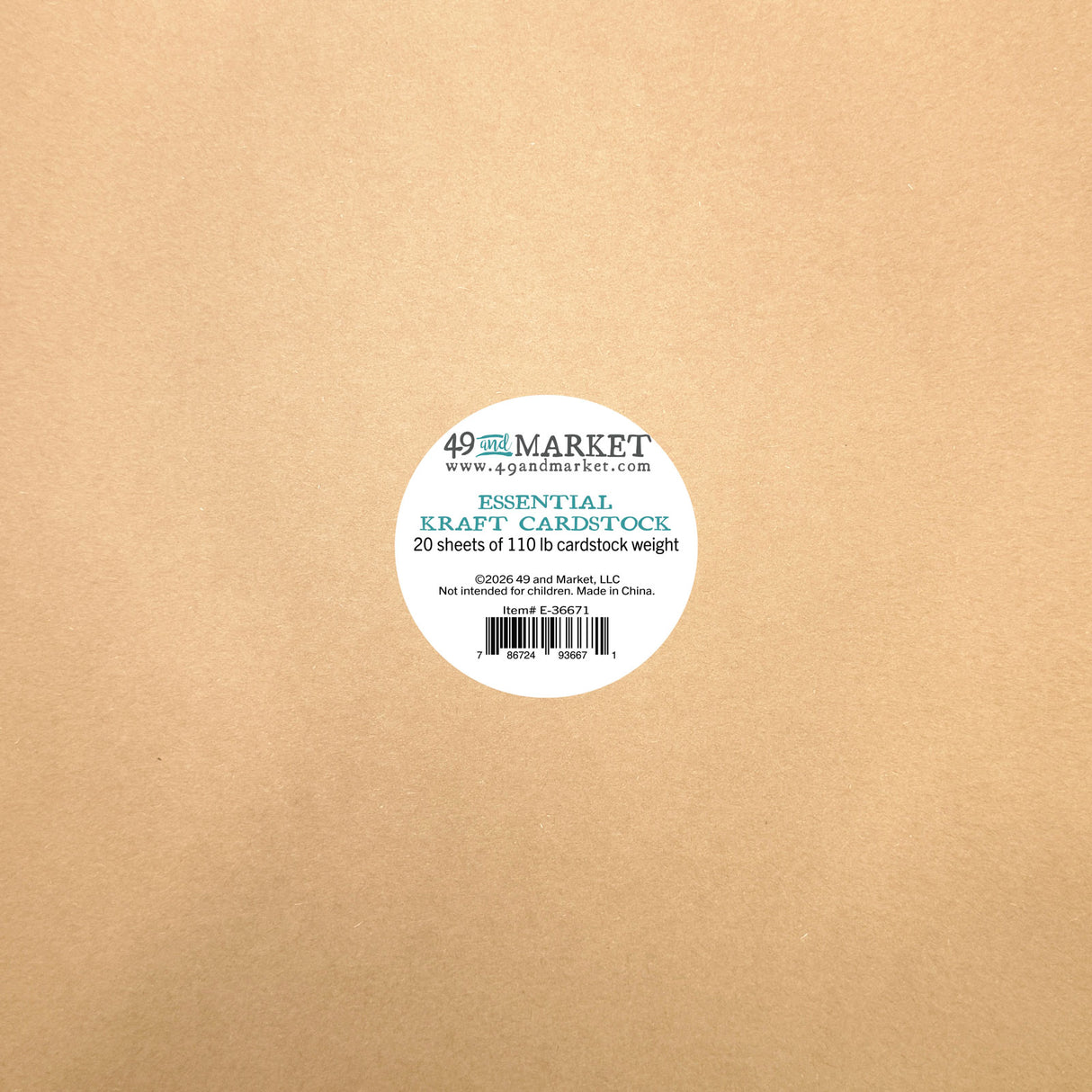 49 & Market Essential Kraft Cardstock - E-36671