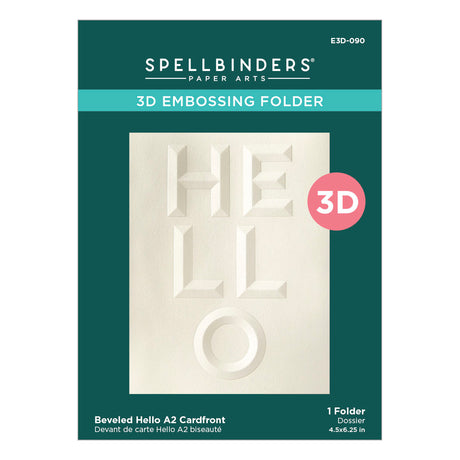 Spellbinders Beveled Hello A2 Cardfront 3D Embossing Folder from the Beveled Sentiment A2 Cardfront Collection