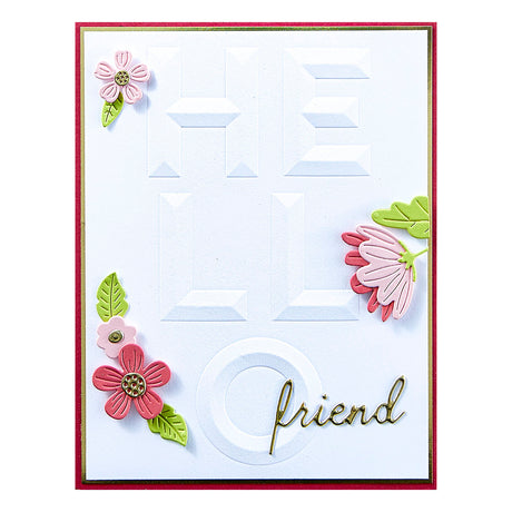 Spellbinders Beveled Hello A2 Cardfront 3D Embossing Folder from the Beveled Sentiment A2 Cardfront Collection
