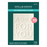 Spellbinders Beveled A Gift For You A2 Cardfront 3D Embossing Folder from the Beveled Sentiment A2 Cardfront Collection