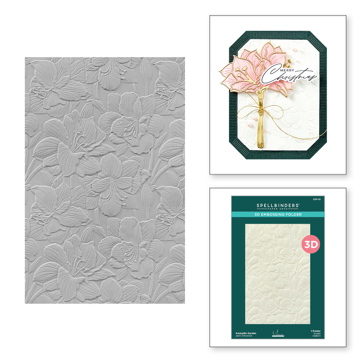 Spellbinders Amaryllis Garden 3D Embossing Folder from the Amaryllis Christmas Collection by Yana Smakula