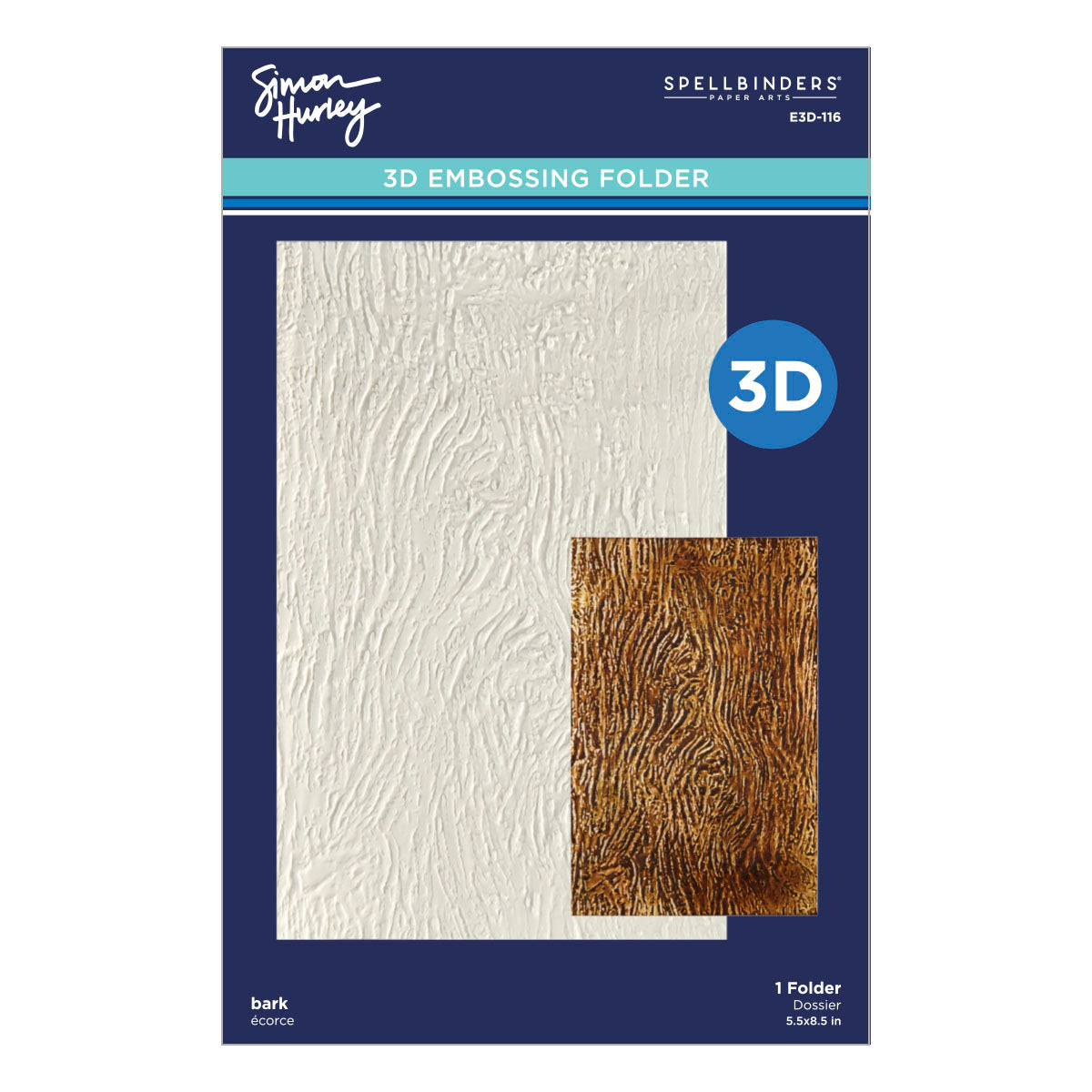 Spellbinders Bark 3D Embossing Folder from the Timeless Trees Collection by Simon Hurley