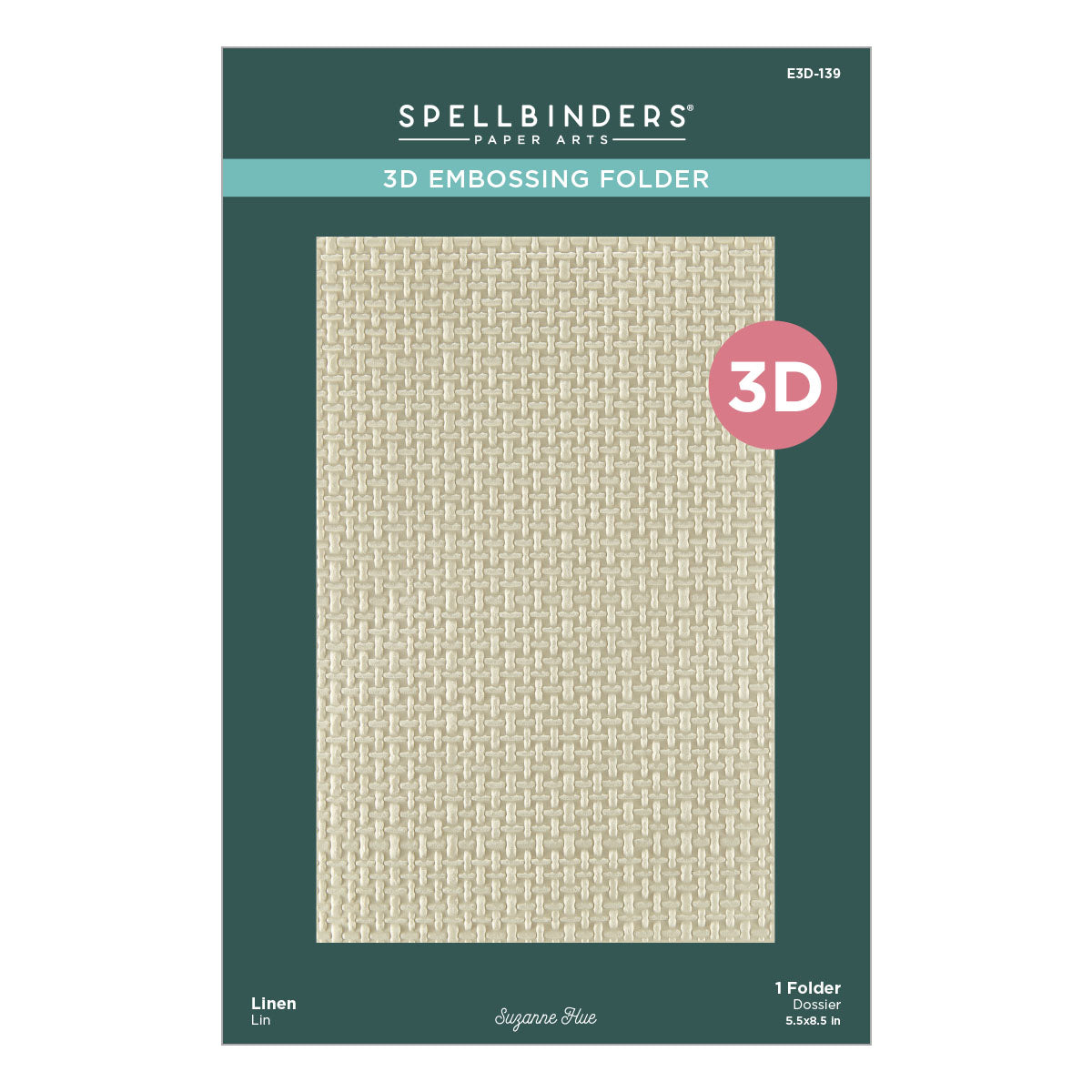 Spellbinders Linen 3D Embossing Folder from the Texture & Foliage Collection by Suzanne Hue