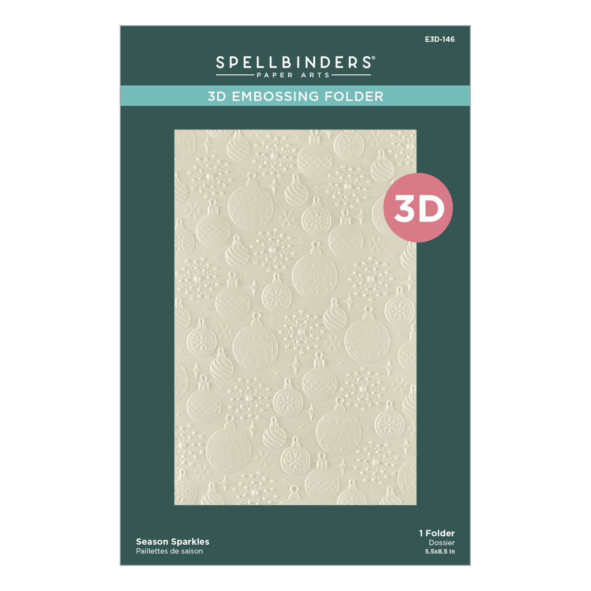 Spellbinders Season Sparkles 3D Embossing Folder from the Merry Mischief Collection
