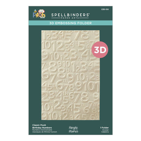 Spellbinders Classic Pooh Birthday Numbers 3D Embossing Folder from the Say Cheese Classic Pooh Birthday Collection
