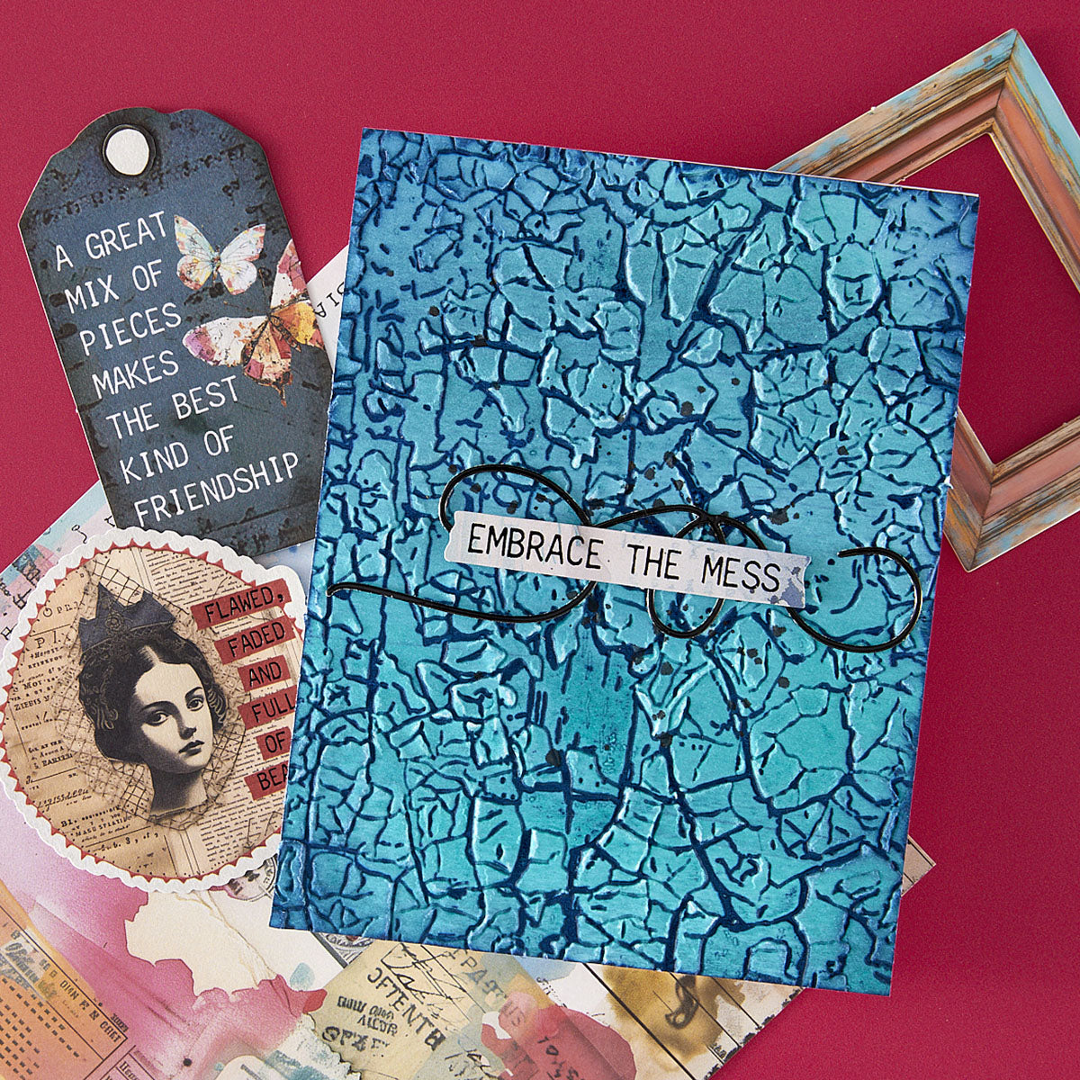 Spellbinders Crackle Paint 3D Embossing Folder from the Beautifully Imperfect Collection