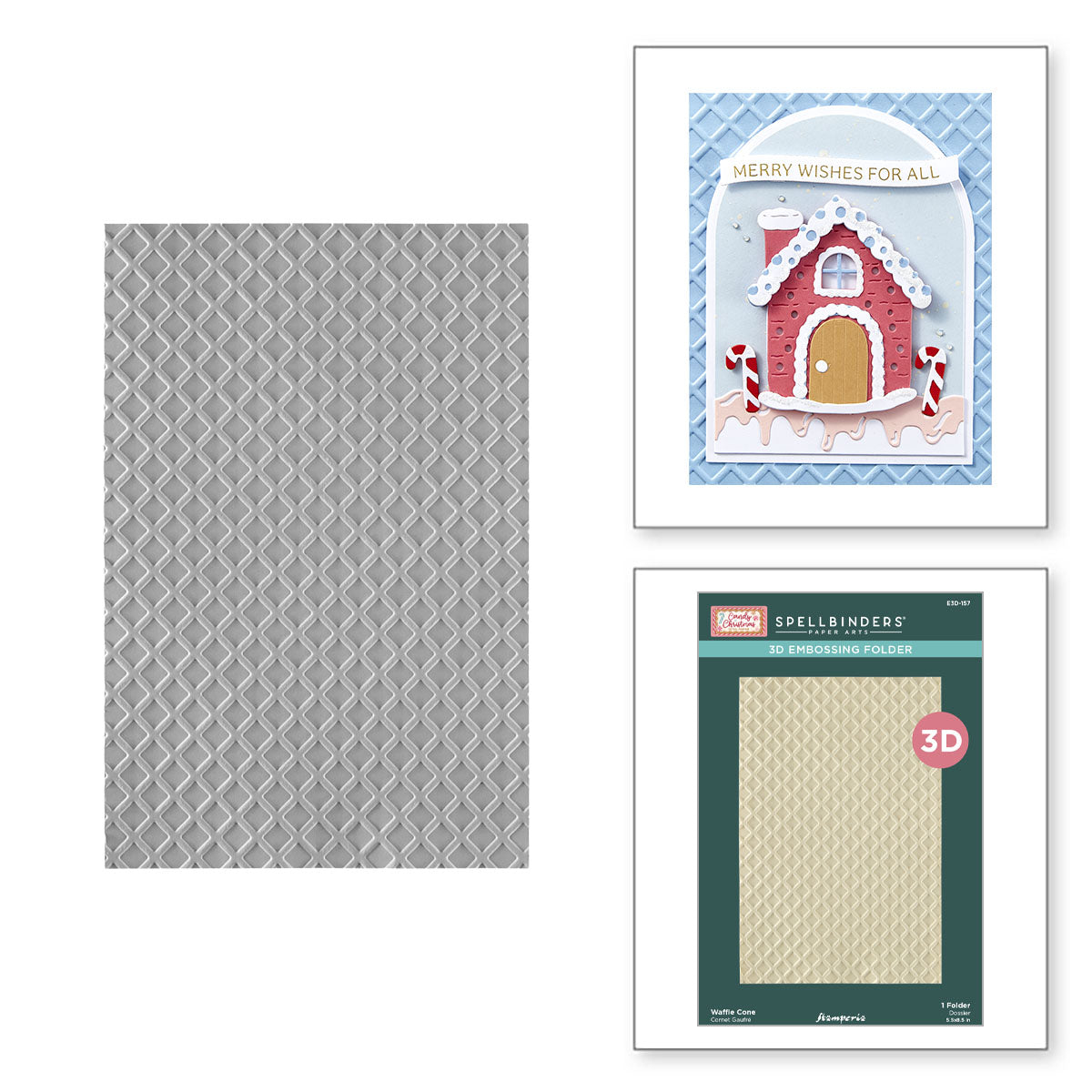 Spellbinders Waffle Cone 3D Embossing Folder from the Candy Christmas Collection by Stamperia