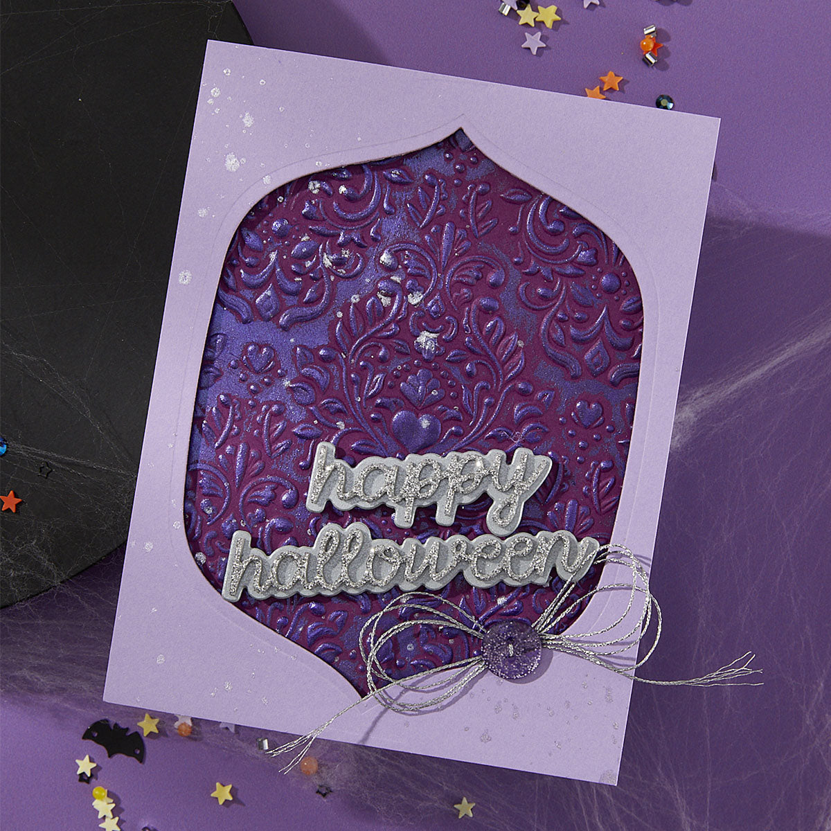 Spellbinders Damask 3D Embossing Folder from the Spooktacular Collection by Simon Hurley