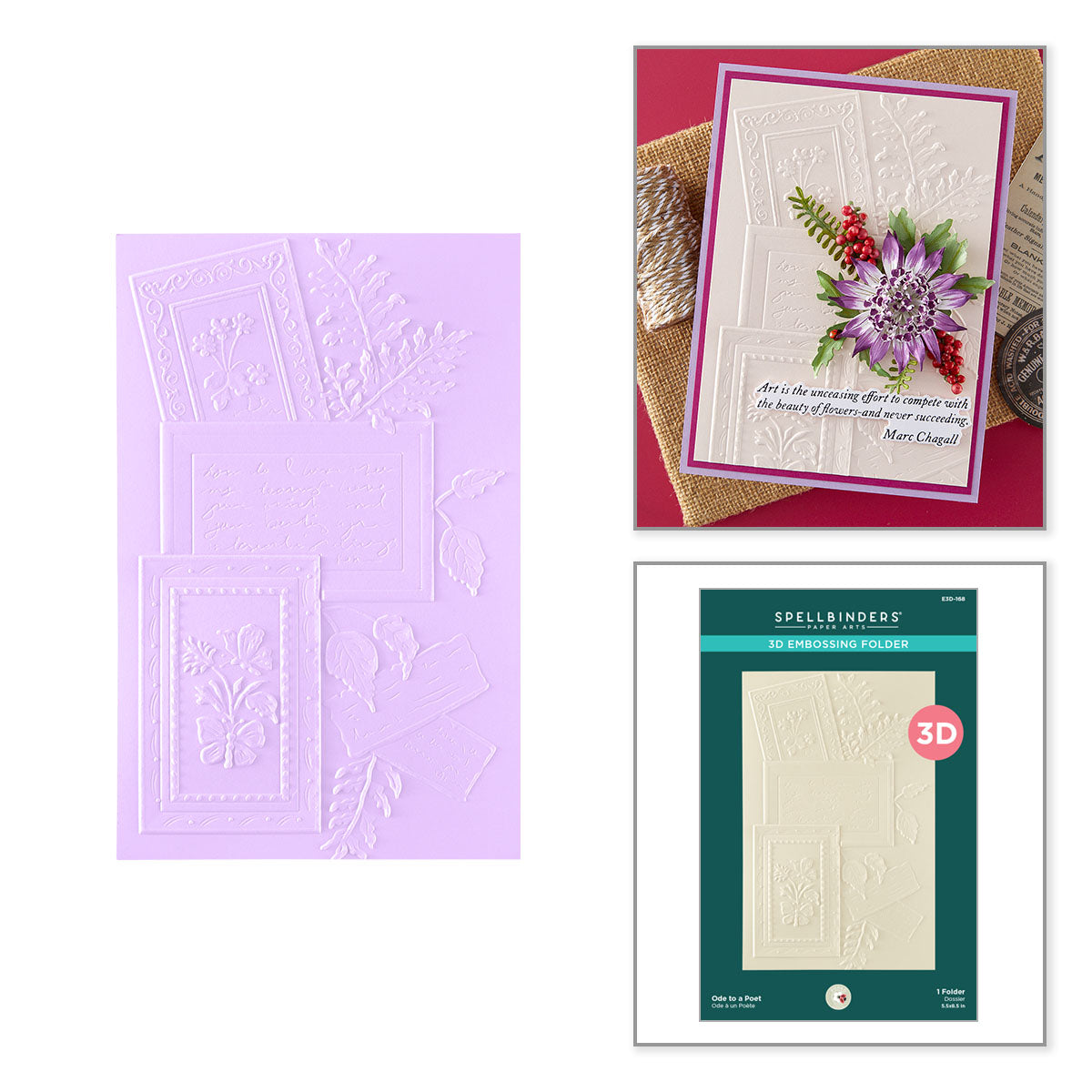 Spellbinders Ode to a Poet 3D Embossing Folder by Susan Tierney-Cockburn