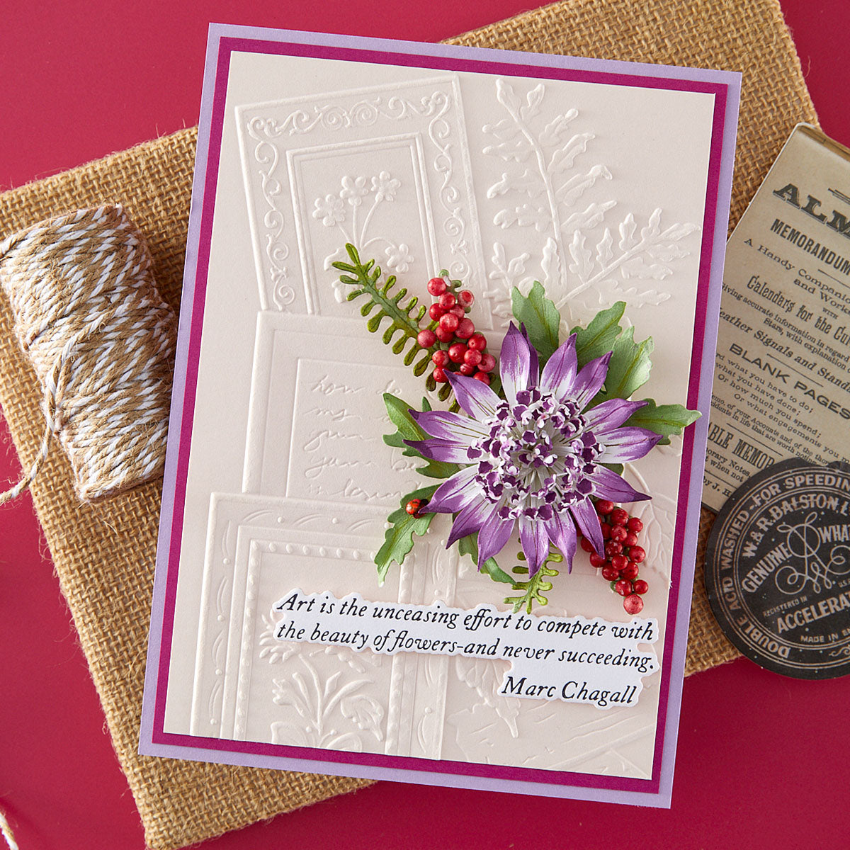 Spellbinders Ode to a Poet 3D Embossing Folder by Susan Tierney-Cockburn