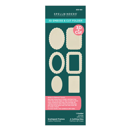Spellbinders Scalloped Frames 3D Emboss & Cut Folder - E3D-180