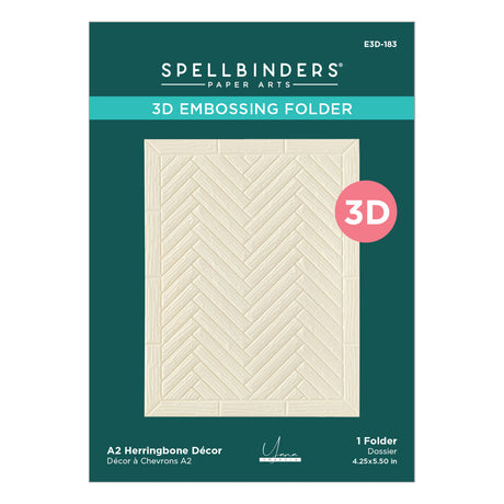Spellbinders A2 Herringbone Decor 3D Embossing Folder by Yana Smakula