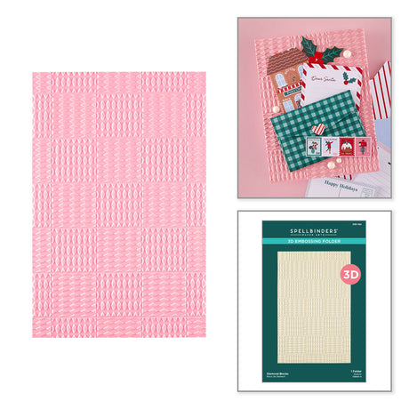 Spellbinders Diamond Blocks 3D Embossing Folder