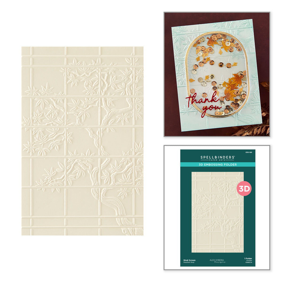 Spellbinders Shoji Screen3D Embossing Folder by Alex Syberia